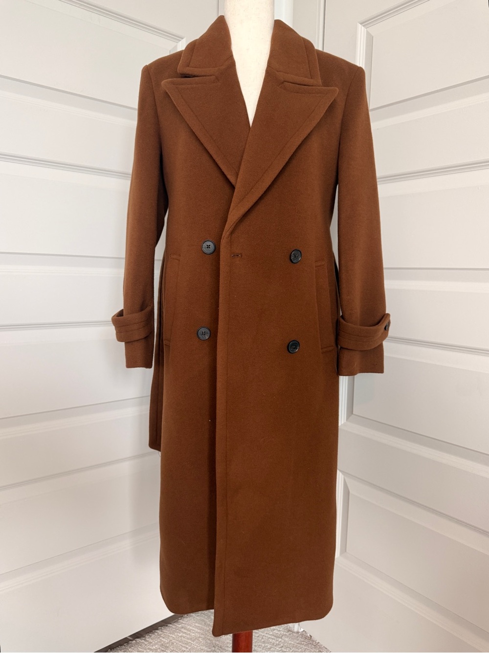 Aritzia The Maxine Coat Wool Cashmere Chocolate Brown